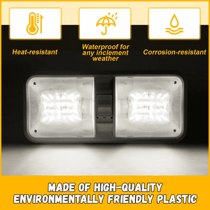 5PCS RV Ceiling Double Dome Lights 12V Ceiling Fixture RV Interior Led Ceiling Light Boat Camper Trailer Natural White 4000-4500K - Image 4