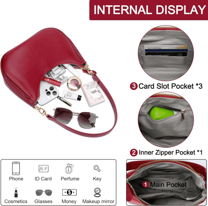 Shoulder Bag for Women Cute Hobo Purses and Handbags Retro Clutch Underarm Purse - Image 4