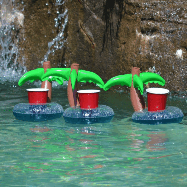 Inflatable Pool and Hot Tub Drink Holders (3 Pack) (Choose - Unicorn, Flamingo, Palm Tree and More) - Image 2