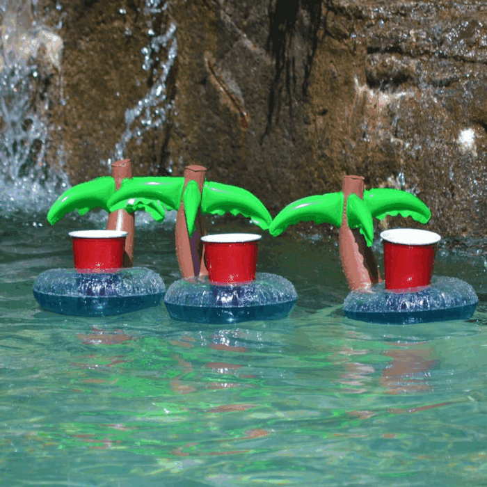 Inflatable Pool and Hot Tub Drink Holders (3 Pack) (Choose - Unicorn, Flamingo, Palm Tree and More) - Image 2