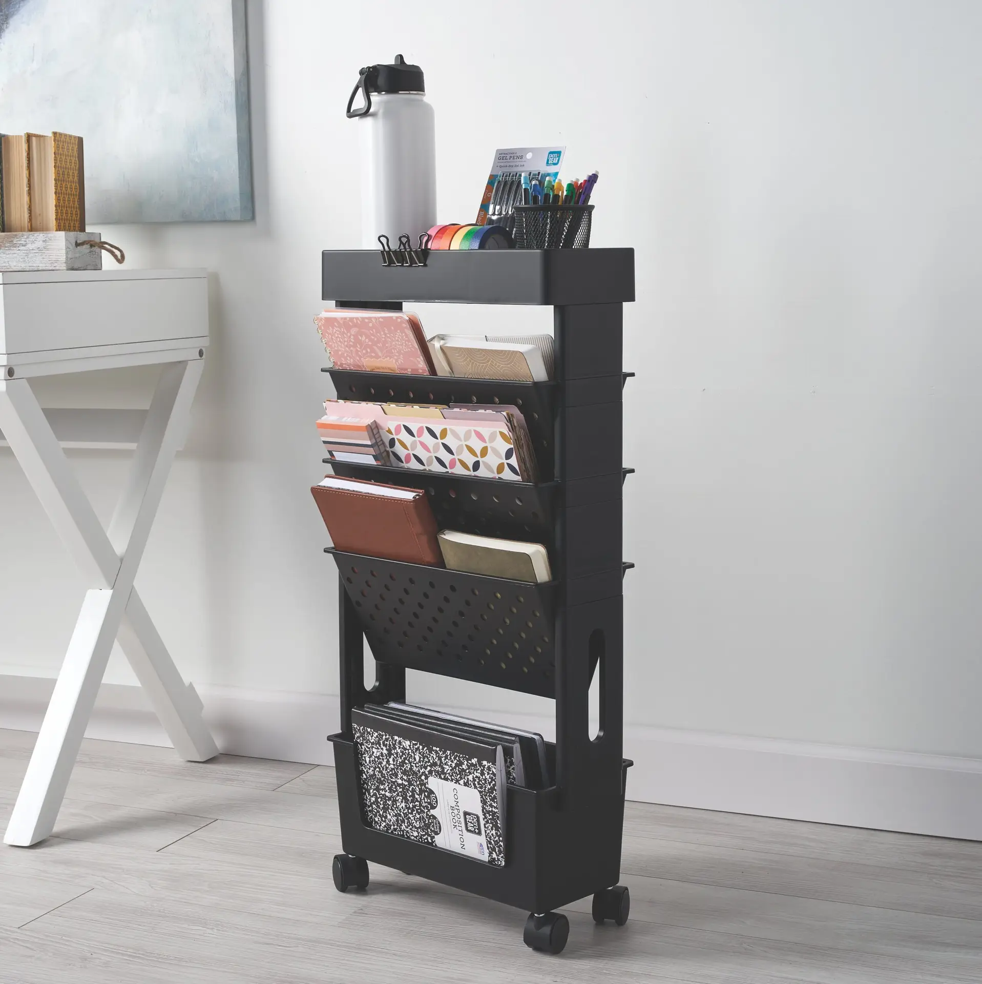 Tiered Organizing Cart, Black - Image 4