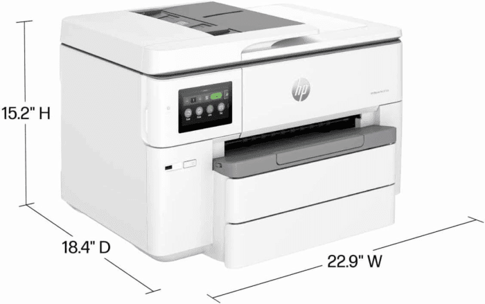Officejet Pro 9730E Wide Format Wireless All-In-One Color Inkjet Printer, Print, Scan, Copy up to 11X17', ADF, Duplex Printing Best for Office, 3 Months of Instant Ink Included (537P6A) - Image 4