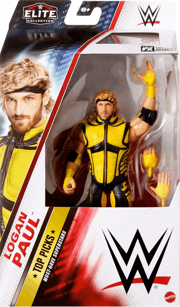 WWE Top Picks Elite Action Figure & Accessories Set, Logan Paul 6-Inch Collectible with Swappable Hands, Ring Gear & 25 Articulation Points - Image 2