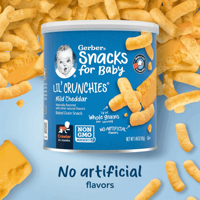 Snacks for Baby Value Pack, Lil Crunchies, Mild Cheddar & Veggie Dip, 1.48 Ounce (Pack of 8) - Image 2