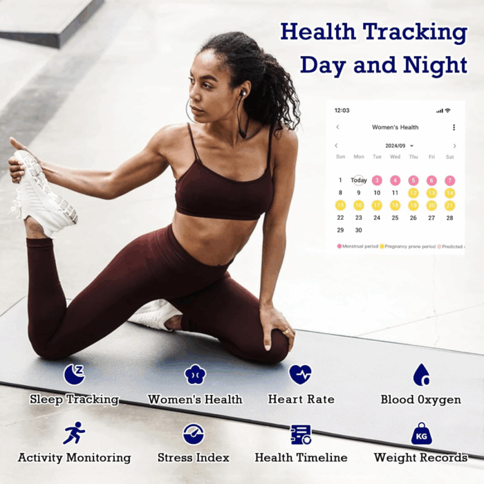 Smart Ring Health Tracker, Sleep Tracker Ring with Heart Rate, Waterproof Fitness Ring for Activity Monitoring/Steps/Distance/Calories,Air Gestures,Up to 7-Day Battery,For Ios Android (Light Gold,#12) - Image 3