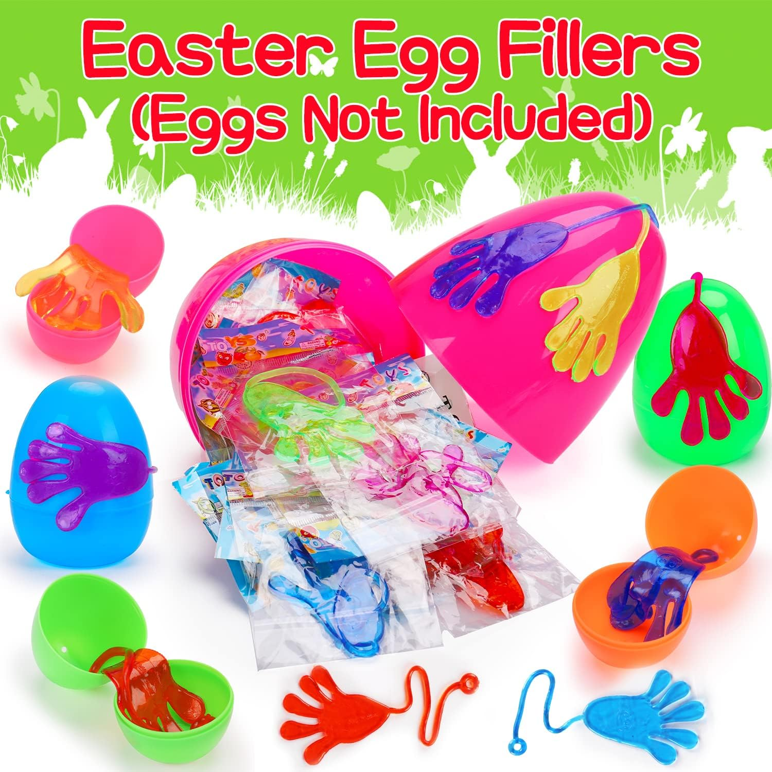 24Pcs Sticky Hands Feet for Kid Party Favor Easter Egg Filler Goodie Bag Stuffer Treasure Box Toy Classroom Prize Student Return Gift Bag Stuff Bulk Toy Pinata Filler Small Favor Slap Hand Supplies - Image 5