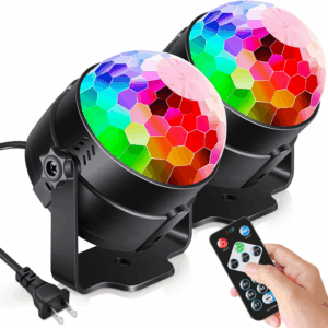 2-Pack Sound Activated Party Lights with Remote Control, Disco Ball Light, DJ Strobe Lamp for Home Room Dance Party Supplies White Elephant Gifts Birthday Christmas Halloween Party Decorations