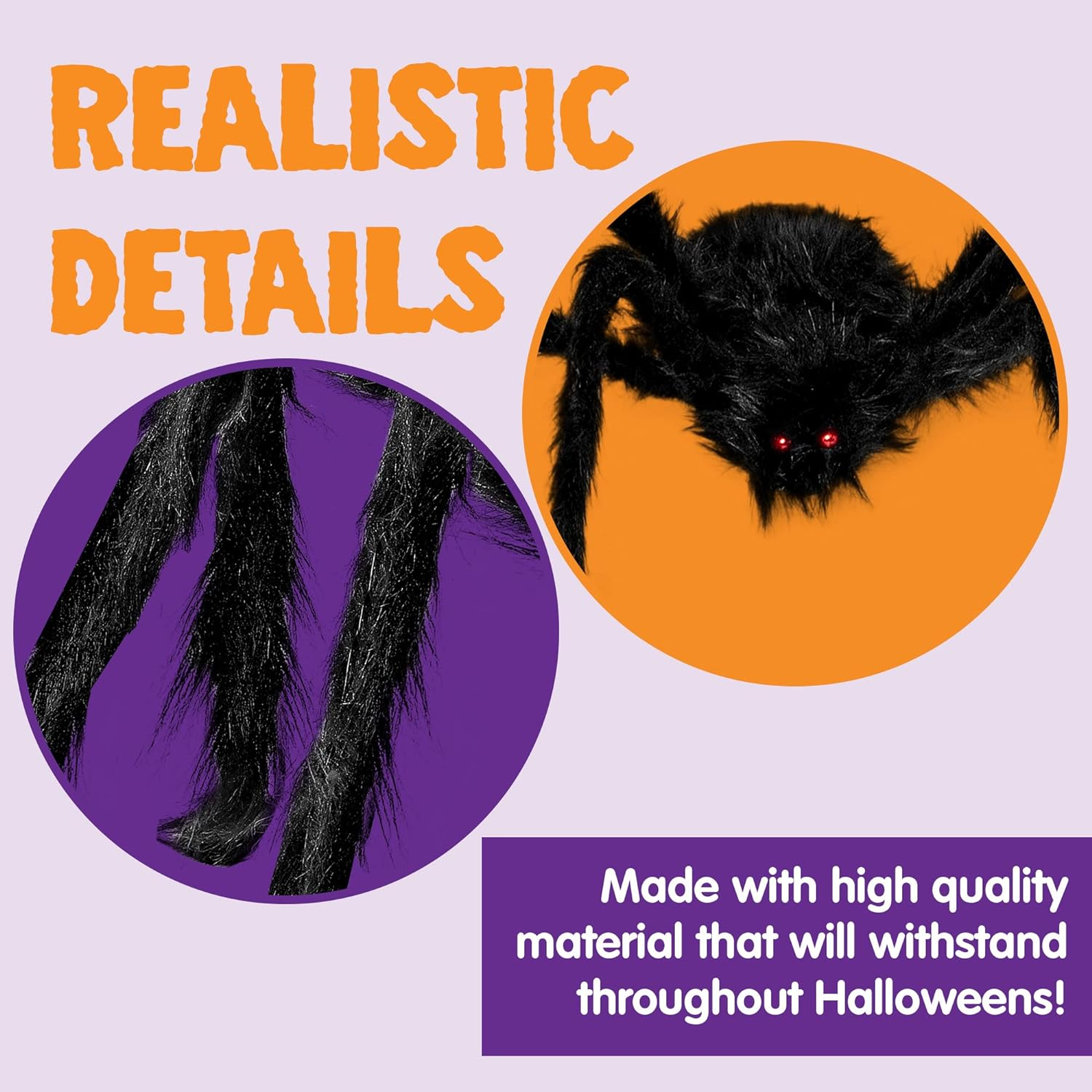 Halloween Outdoor Decorations Giant Spider, 5 Ft Large Spider for Yard Lawn Garden Patio Scary Halloween outside Decor, Indoor Haunted House Prop and Home Party Decor, Black - Image 9