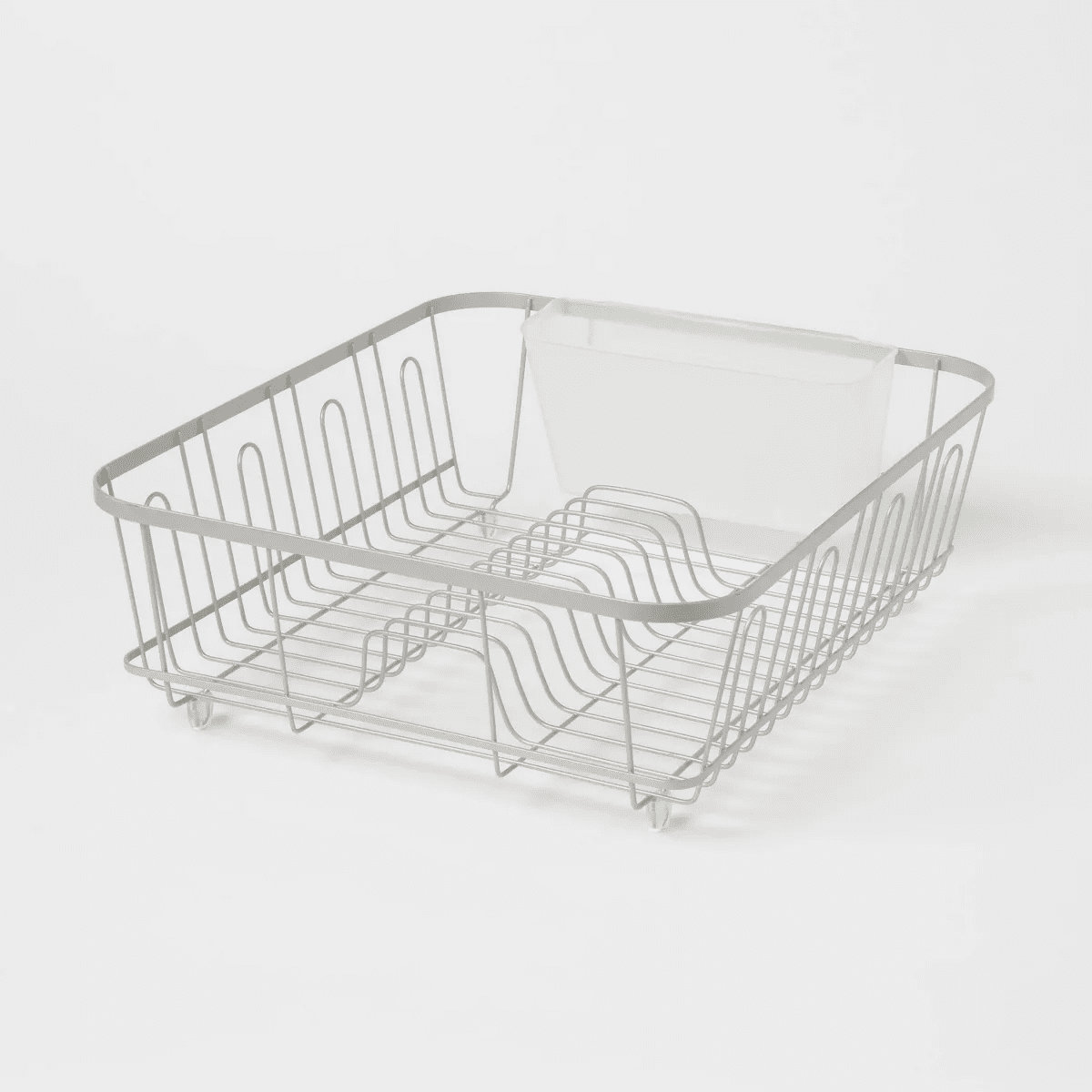 Large Steel Dish Drainer Brushed Nickel - Brightroomâ„¢: Freestanding Dish Drying Rack with Utensil Holder