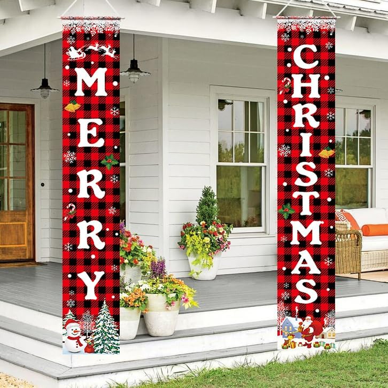 Christmas Decorations Merry Christmas Banner Xmas Porch Door Sign Welcome Banner for Wall Home Party Decor Christmas Decorations Indoor Outdoor - Image 3