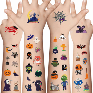 Halloween Temporary Tattoos for Kids - 360 Pcs Bulk Halloween Trick or Treat Fake Tattoos for Boys and Girls,Halloween Prizes Assorted Goodies Party Favor for Kids Goody Bag Stuffers 20 Sheets