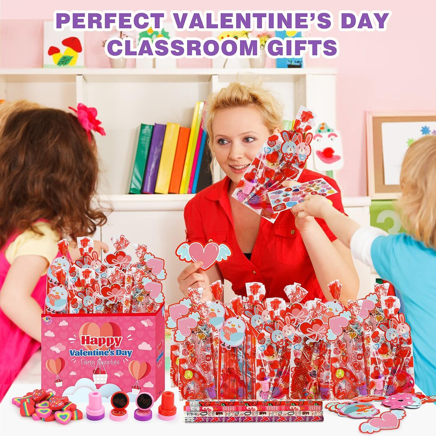 224 Pcs Valentines Day Goodie Bags for Kids, Classroom Exchange 28 Pack Valentines Day Gifts for Students from Teacher Valentine Treats for Kids - Image 6