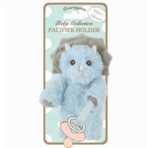 Bearington Lil' Tracer Plush Dinosaur Pacifier Holder, 7.5 Inches