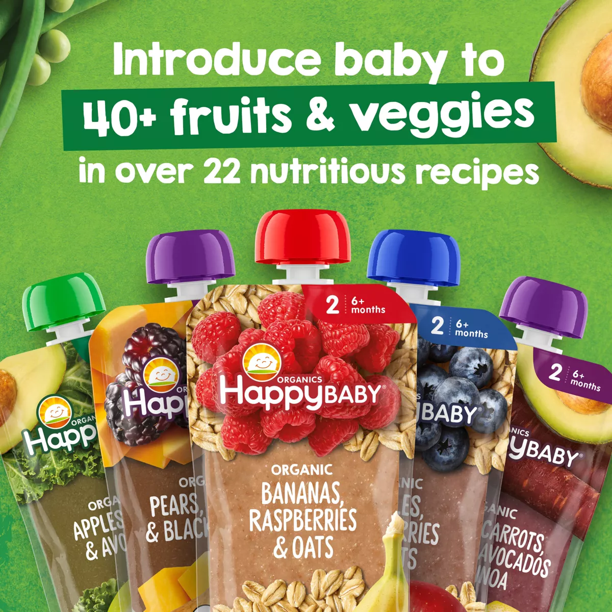 Happybaby Clearly Crafted Bananas Raspberries & Oats Baby Food Pouch - Image 4