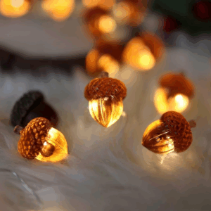 Decorative Fairy Acorn String Lights Thanksgiving Decoration Autumn Garland Cute Novelty Lights 30 Leds 10 Ft Battery Operated for Bedroom Wedding Birthday Harvest Decor