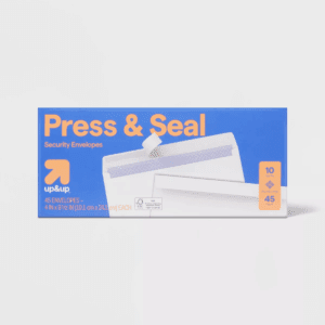 Press and Seal Security Envelopes 4" X 9.5" White - Up&Up