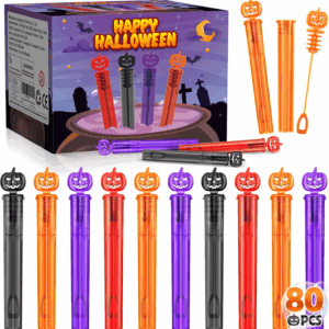 80 PCS Halloween Party Favor for Kids, Halloween Mini Bubble Wands Halloween Gifts for Trick or Treating, School Classroom Rewards, Goodie Bag Fillers