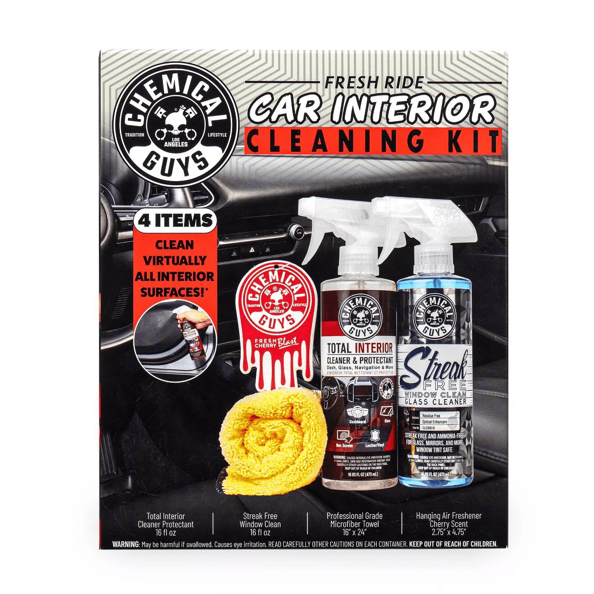 Chemical Guys 4Pc Interior Essentials: Liquid Automotive Cleaning Kit for Car Care, Scented Cleaners - Image 12