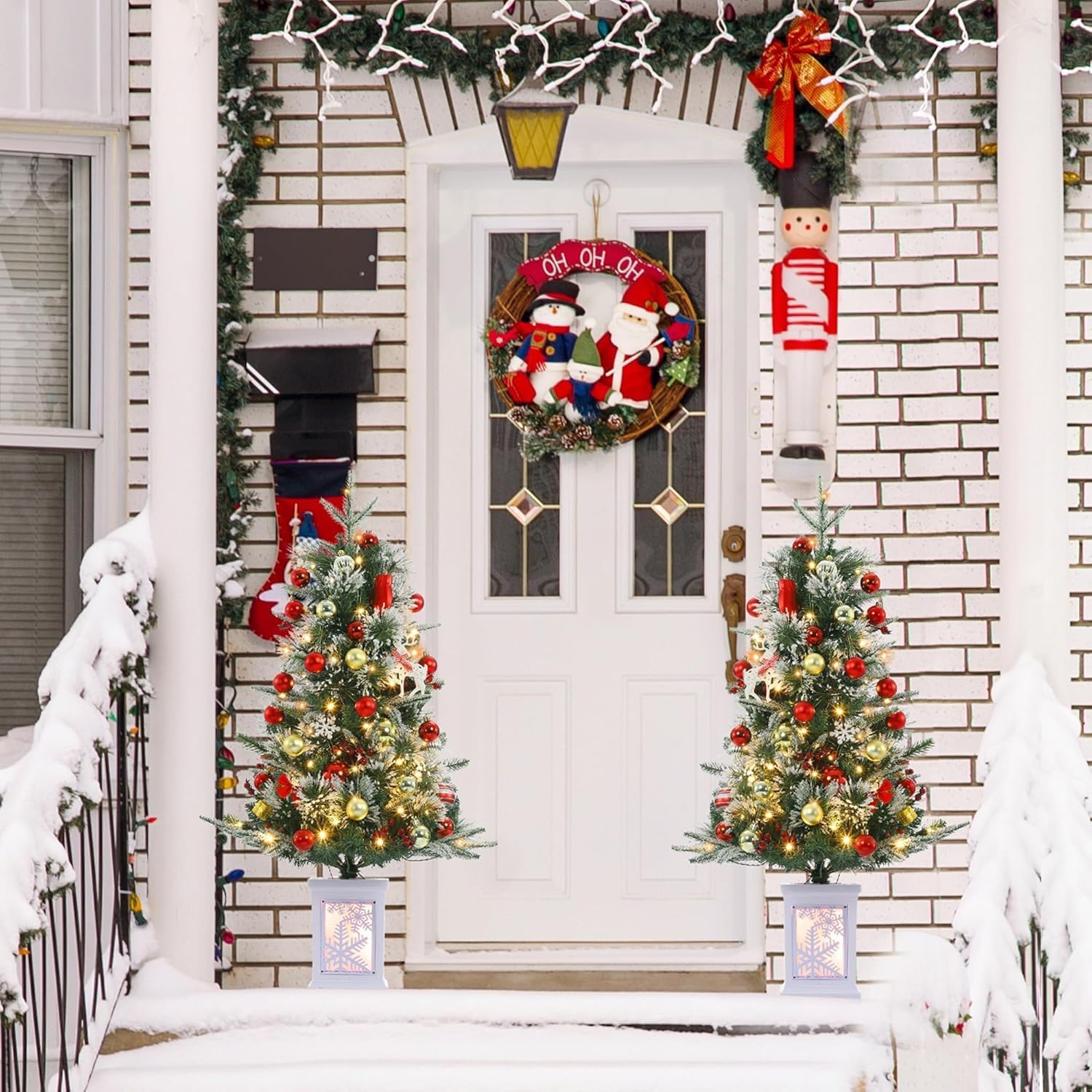 3 Ft Pre-Lit Christmas Tree, Artificial Christmas Trees with Lighting, Xmas Trees with 78 Led Lights, Christmas Decoration for Home, Office, Easy Assembly - Image 8