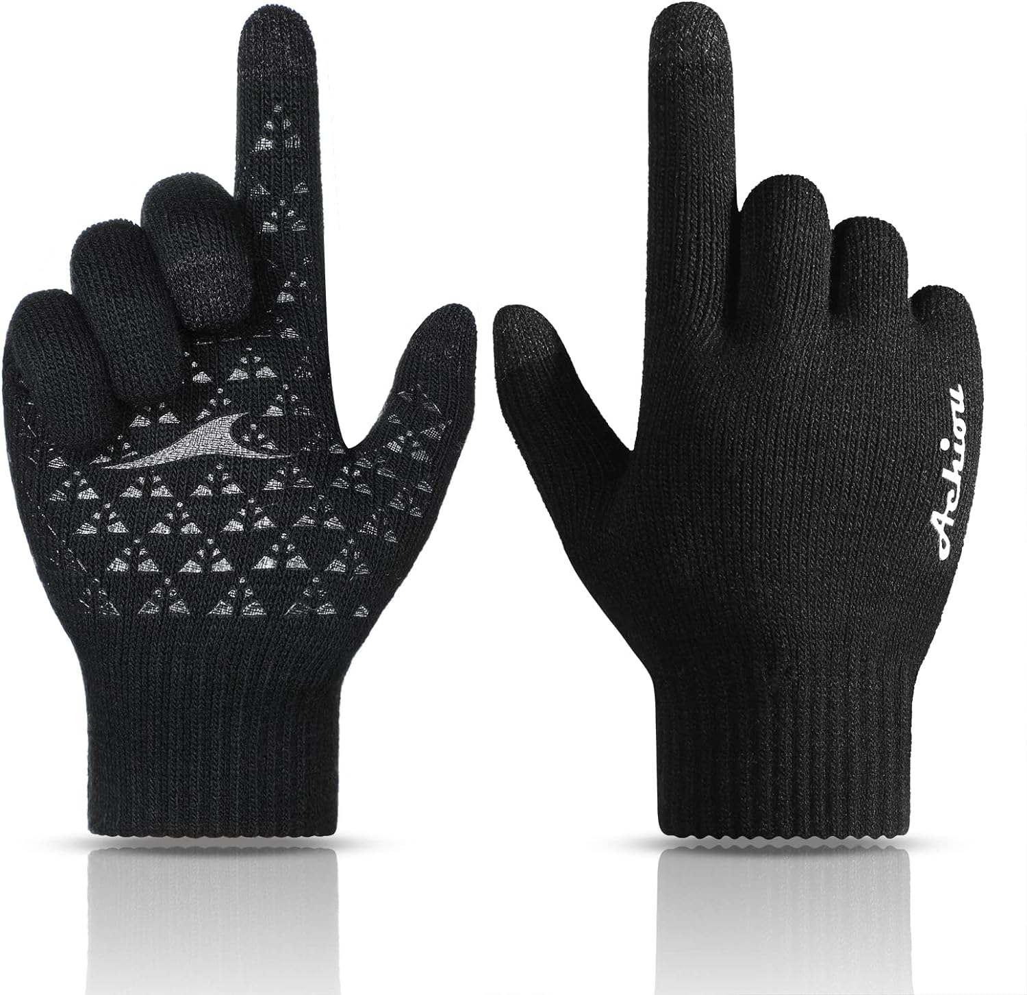 Winter Gloves, Glove for Men Women, Upgraded Touch Screen Texting Warm Running with Thermal Soft Knit Lining