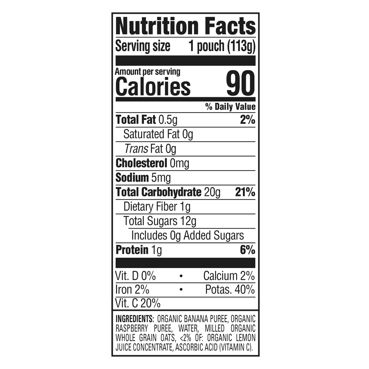 Happybaby Clearly Crafted Bananas Raspberries & Oats Baby Food Pouch - Image 7