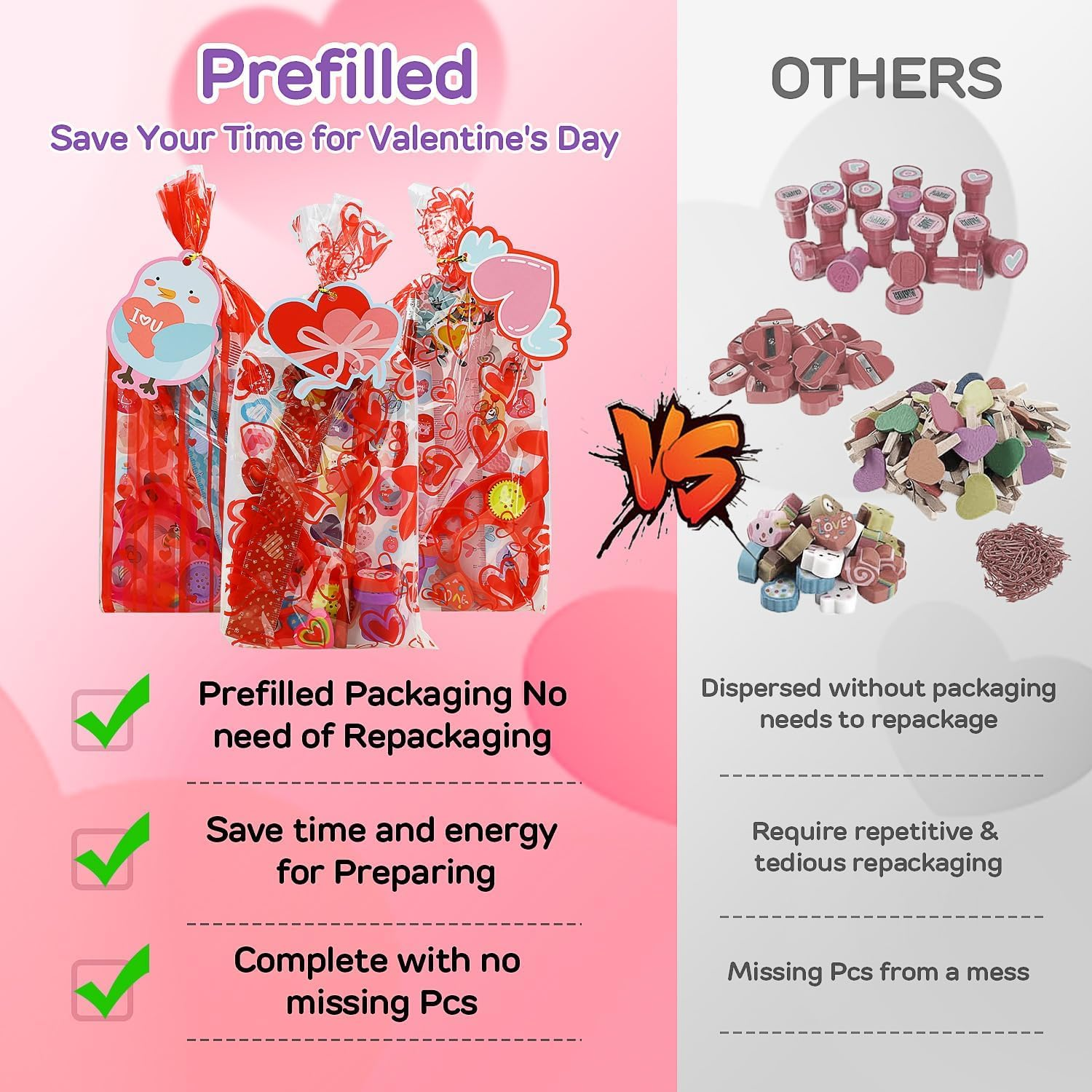 224 Pcs Valentines Day Goodie Bags for Kids, Classroom Exchange 28 Pack Valentines Day Gifts for Students from Teacher Valentine Treats for Kids - Image 2