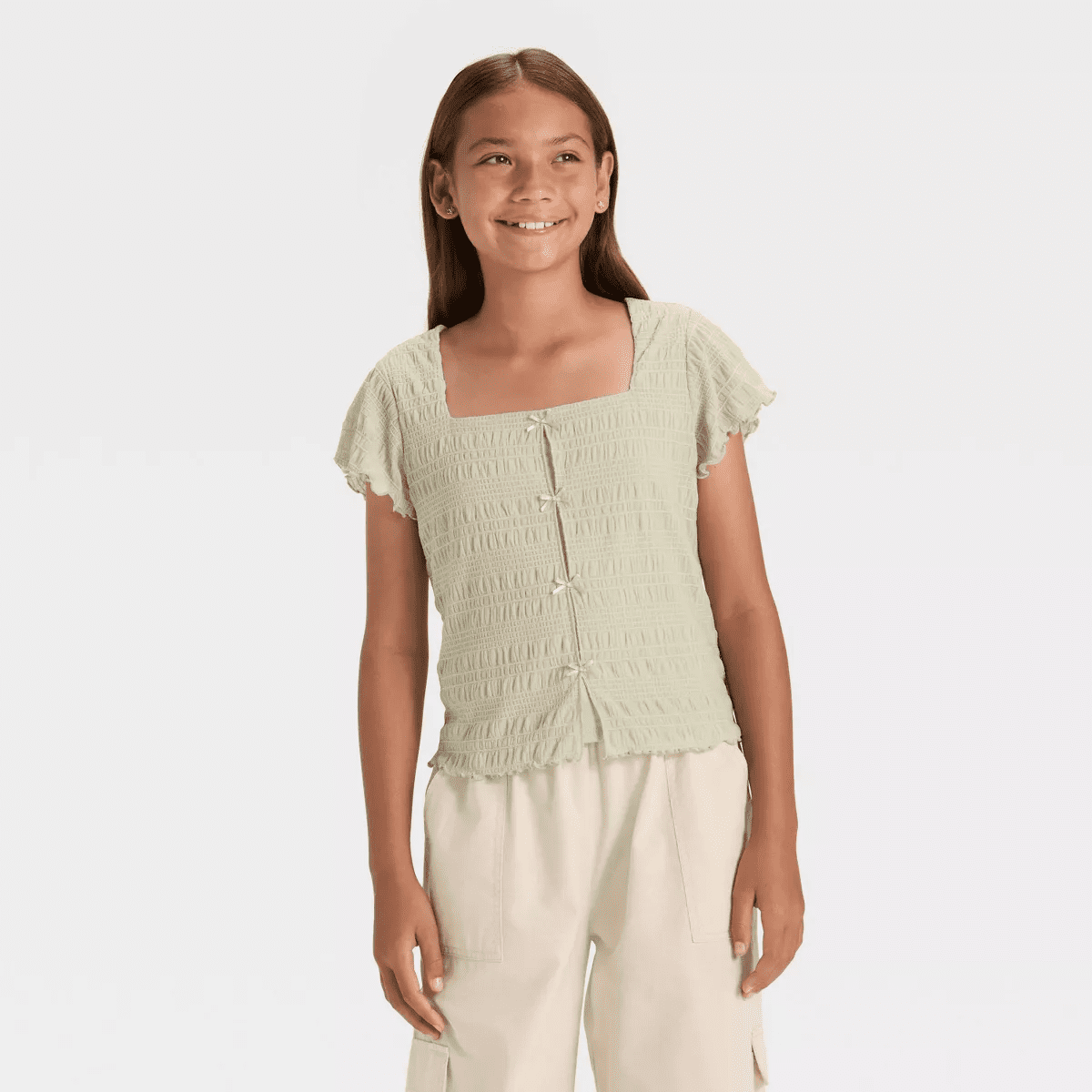 Girls' Bow Front Top - Art Class