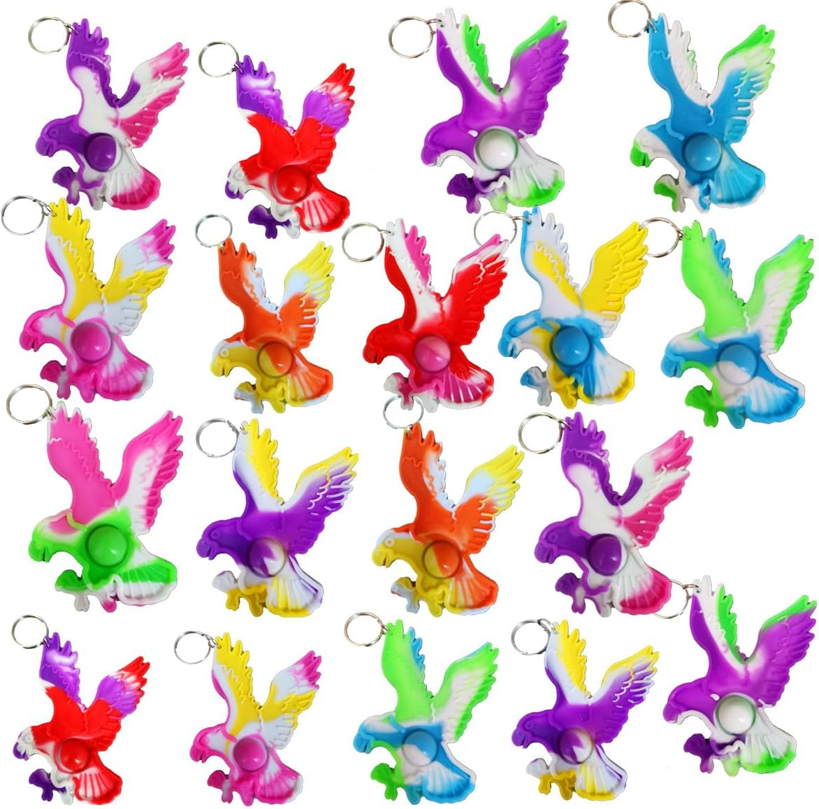 30 Packs Eagle Fly Item Assorted Fidgets Toys for Kids Children Classroom Students Gifts from Teacher,Independence Day Party Bubble Favors