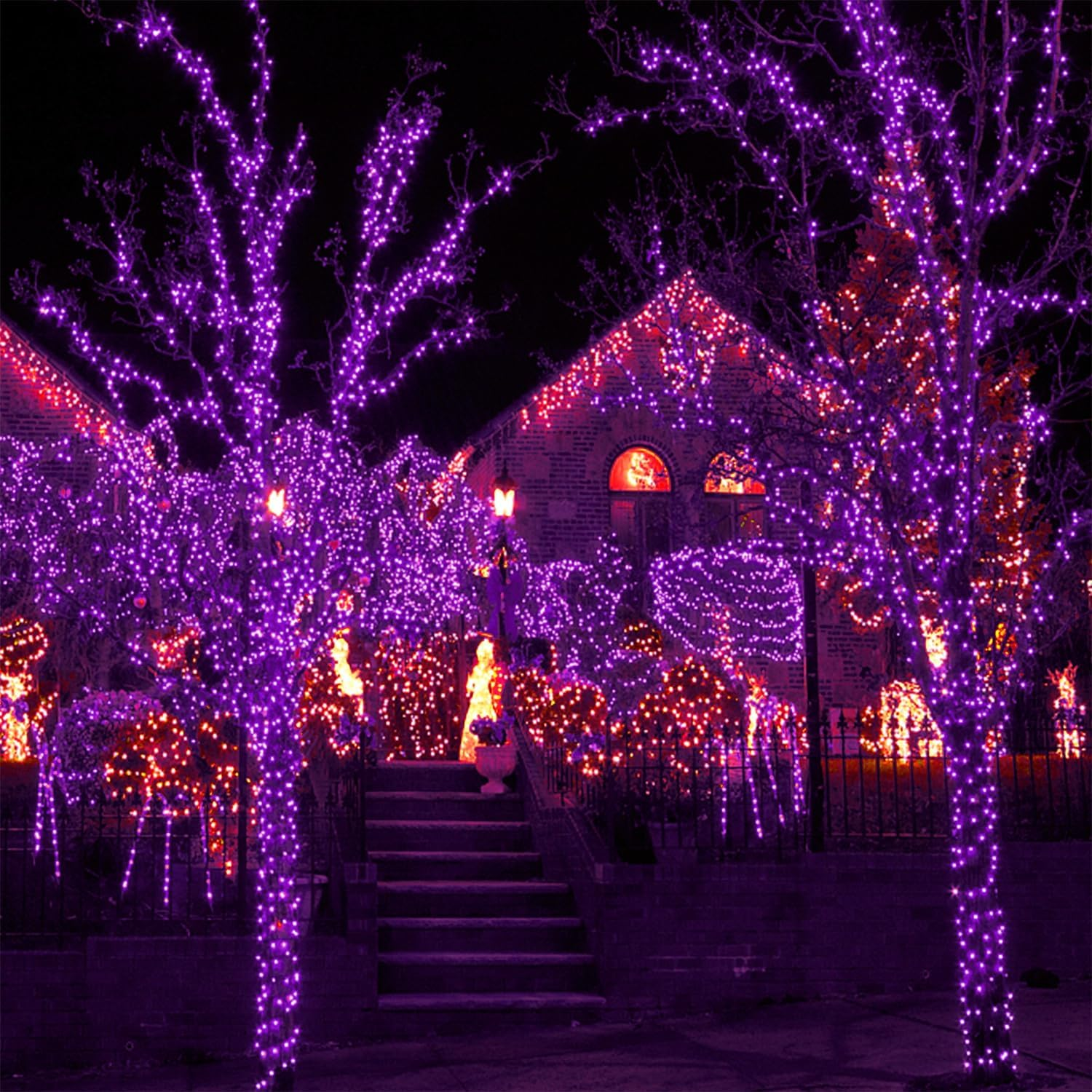 1000 LED Halloween String Lights, 328 FT Green Wire LED Decorative Fairy Lights with Remote & 8 Modes, Waterproof for Indoor Outdoor Xmas Holiday Party Garden Wedding Home Decor, Purple - Image 3