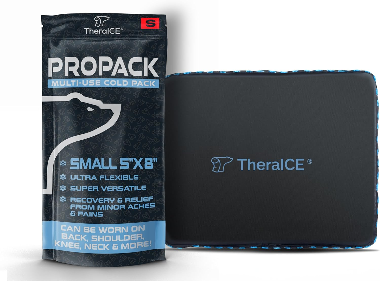 Propack Ice Pack for Injuries, Reusable Soft Multipurpose Cold Gel Ice Pack for Muscular Back Pain, Shoulder, Hip, Knee - Flexible Cold Compress Wrap for Minor Aches & Pains - 5 X 8