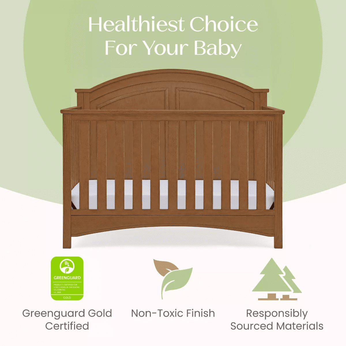 Delta Children Perry 6-In-1 Convertible Crib - Greenguard Gold Certified - Image 7