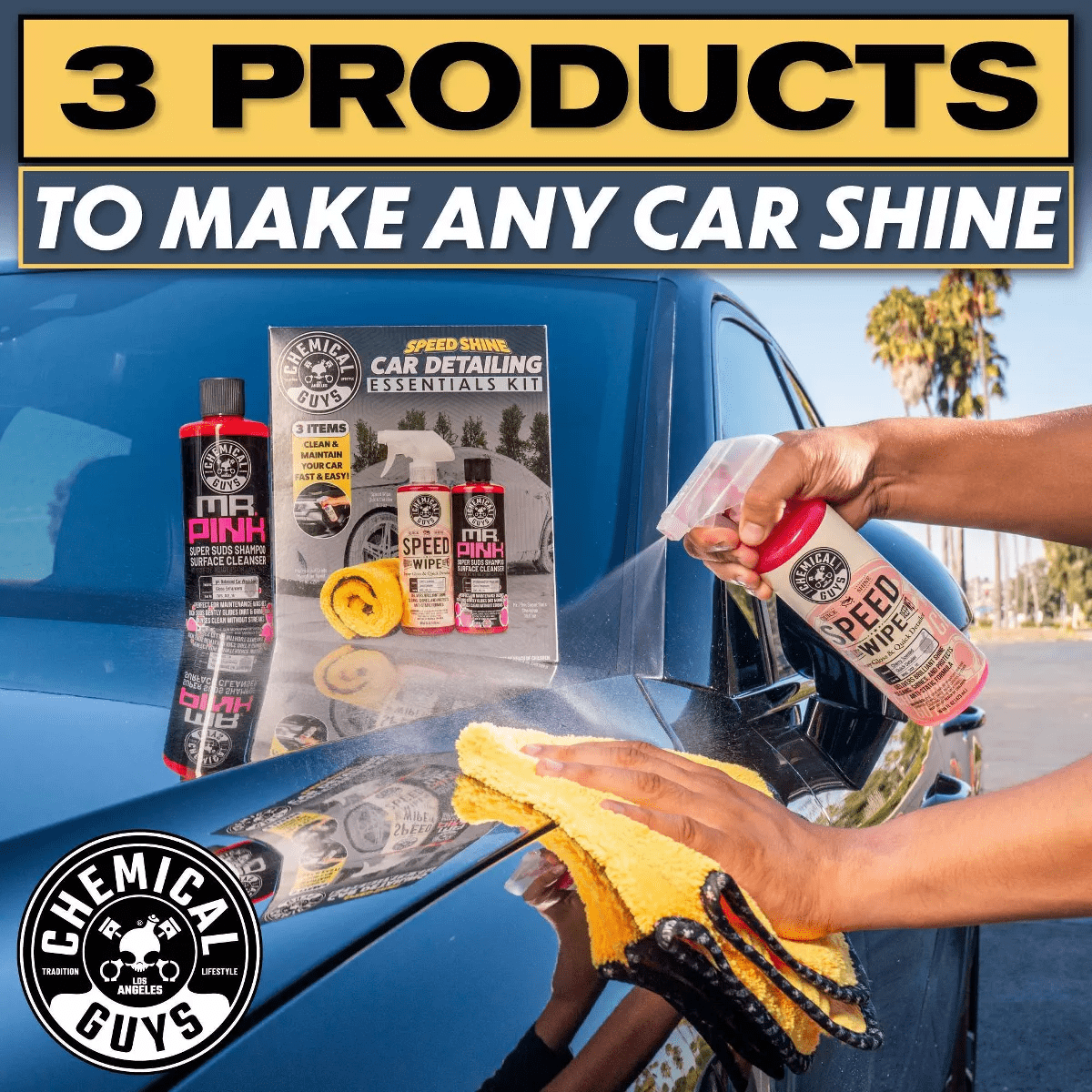 Chemical Guys 3Pc Wash and Shine Cleaners: Liquid Automotive Cleaning Kit, 2.75 Net Weight, Scented for Cars & Motorcycles - Image 7