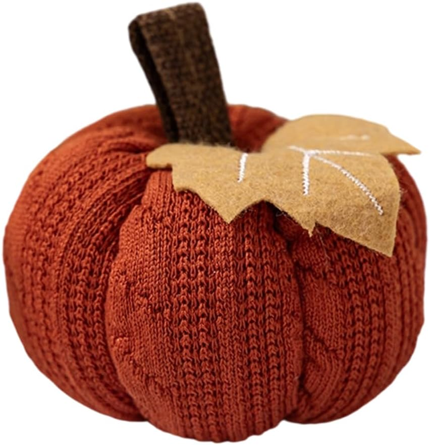 Thanksgiving Knitted Little Pumpkin Pendant, Autumn Harvest Decor, Halloween Fall Home Decoration, Cute Knit Pumpkin Gift for Kids, Festival Table Centerpiece (1, Orange)