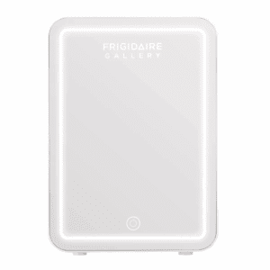 Frigidaire Gallery 9 Can Beauty Lighted Mirror Fridge White: Countertop Beverage Refrigerator, Thermoelectric Cooling