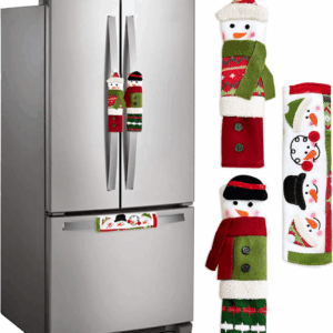 3 Piece Set Christmas Snowman Refrigerator Door Handle Covers Appliance Handle Covers Christmas Decorations Fits Standard Size Kitchen Refrigerator Microwave Oven or Dishwasher