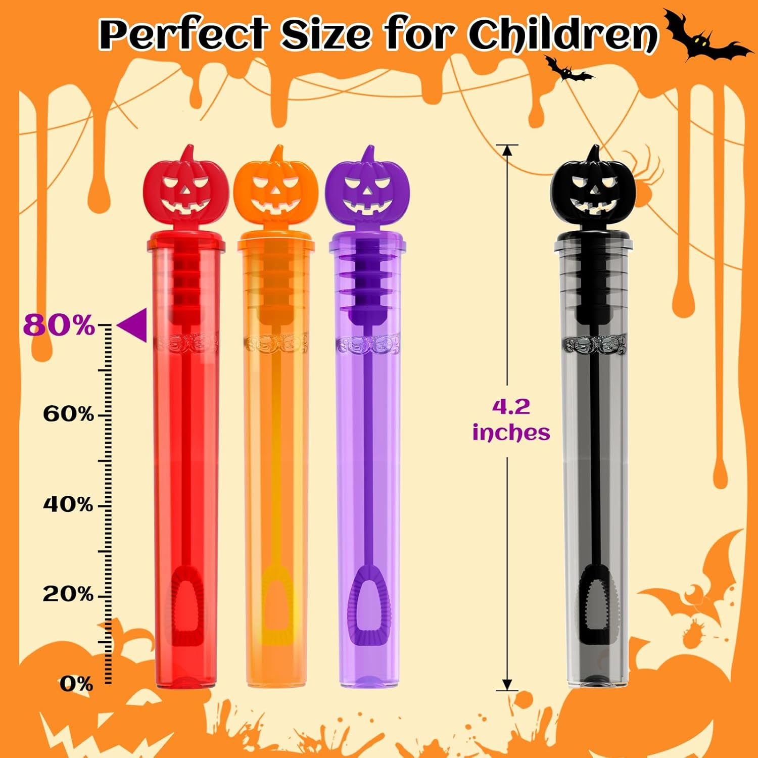 80 PCS Halloween Party Favor for Kids, Halloween Mini Bubble Wands Halloween Gifts for Trick or Treating, School Classroom Rewards, Goodie Bag Fillers - Image 5