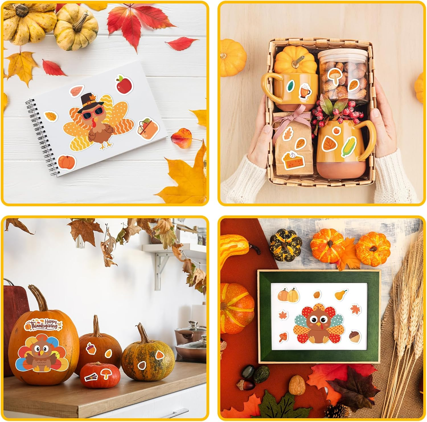 Thanksgiving Stickers for Kids 36 Sheets Make a Turkey Face Stickers Thanksgiving Crafts for Kids Make Your Own Turkey Sticker - Image 7