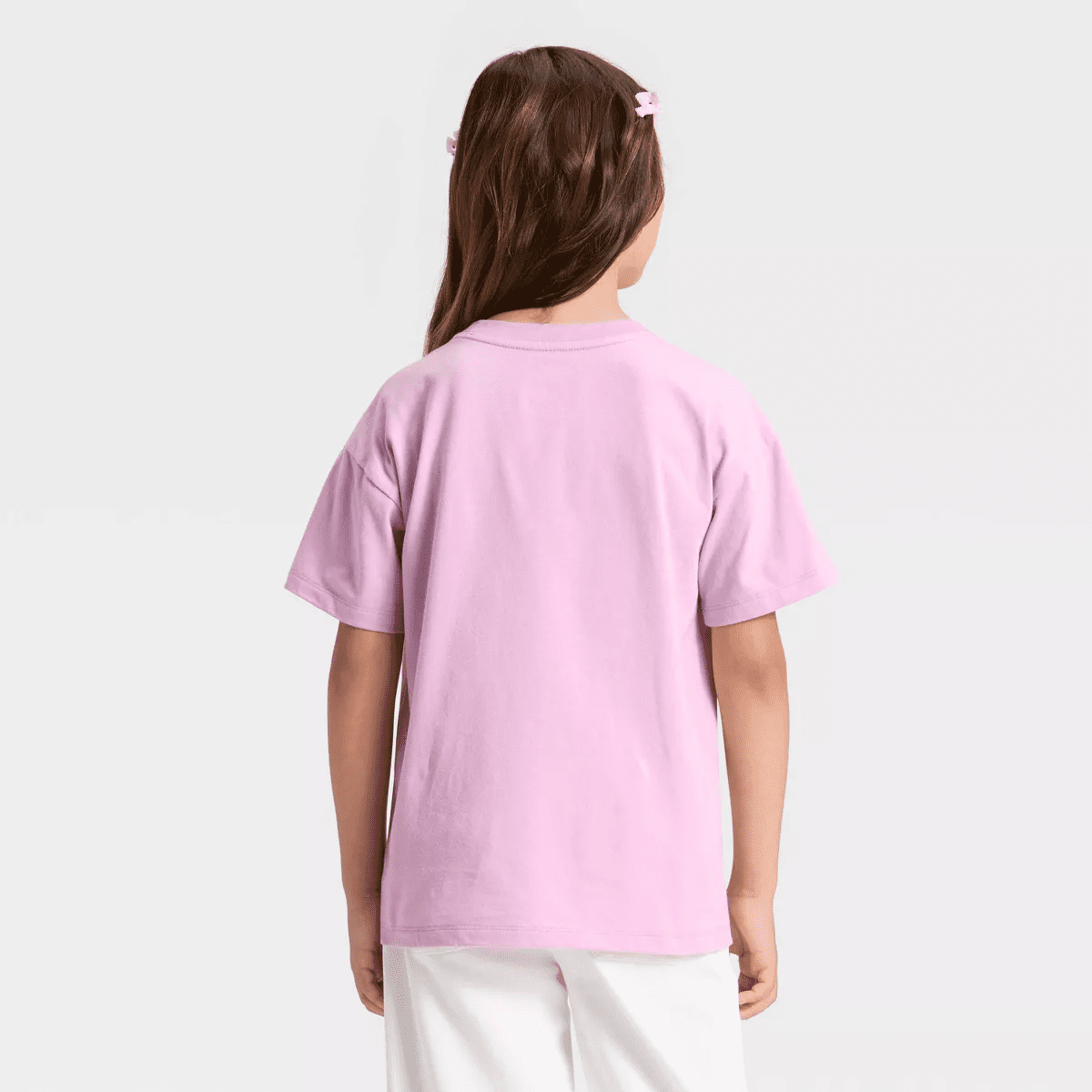 Girls' Short Sleeve Oversized Scenic Happiness Club T-Shirt - Cat & Jack™ Lavender Mauve - Image 3