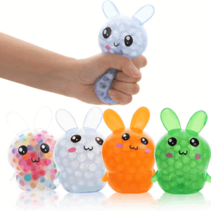 4 Pack Squishy Easter Bunny Stress Balls Toys for Adults, Stress Relief Fidget Balls to Relax, Easter Party Favor Gifts, Easter Basket Stuffers