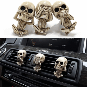 Skull Decor Halloween Car Air Freshener Vent Clip Goth Truck Interior Accessories for Men Women Teens Stuff for Jeep Horror Skeleton Auto Scents Dashboard Decorations Funny Christmas Gifts for Dad Mom
