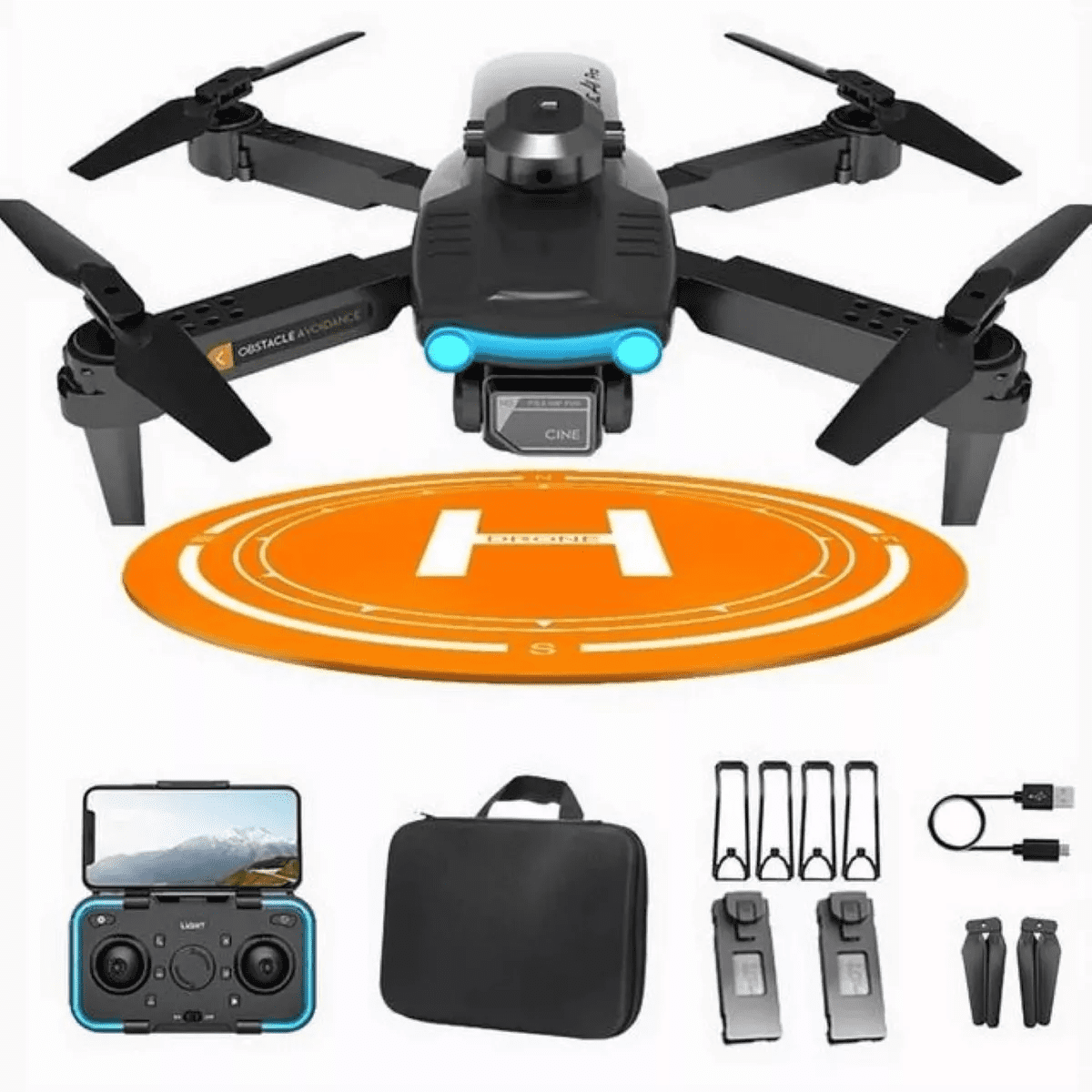 Contixo F19 Arvo Foldable Drone with 1080P HD Camera, FPV, Obstacle Avoidance, 2 Batteries, Brushless Motors & LED Lights – Black - Image 14