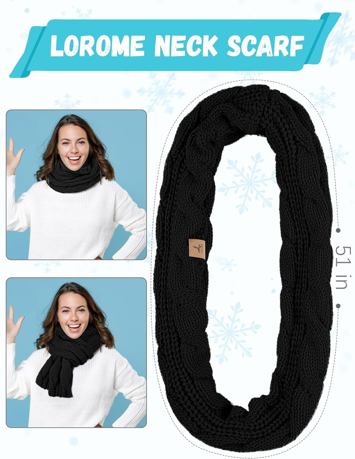 Winter Beanie Hat Scarf Gloves, Warm Fleece Knit Hats Touch Screen Gloves Neck Scarf Set Winter Gifts for Unisex Adult - Image 4