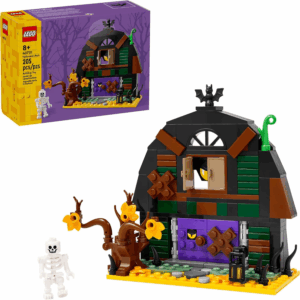 Halloween Barn Building Toy - Room Decor & Pretend Play Set for Boys & Girls, Ages 9+ - Halloween Toys & Crafts for Kids - Gift Idea - W/Scary Skeleton Minifigure - 40721