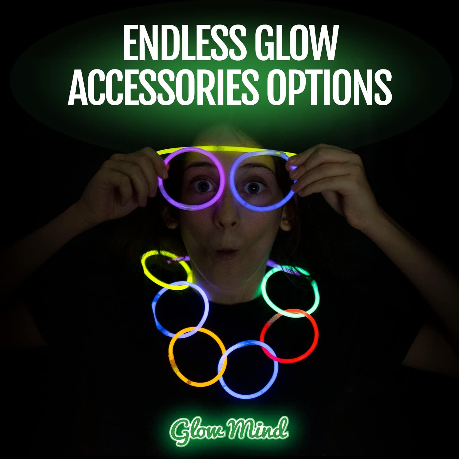100 Ultra Bright Glow Sticks Bulk Party Pack - Halloween Glow in the Dark Party Supplies Pack - 8" Glowsticks Party Favors with Bracelets and Necklaces - Image 5
