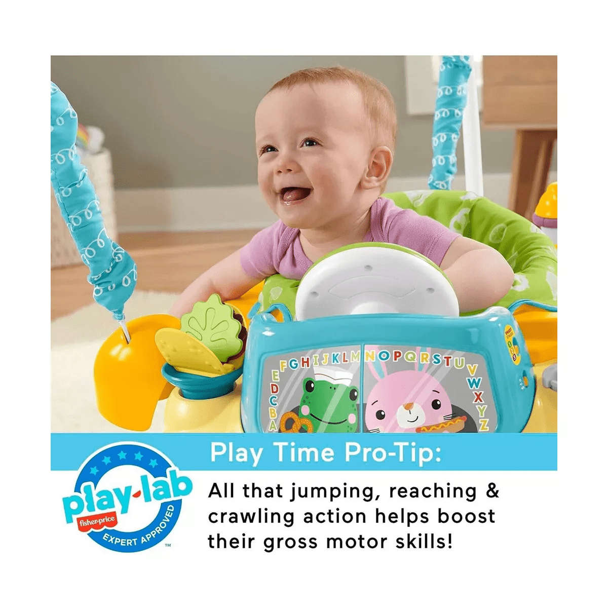 Fisher-Price Baby to Toddler Learning Toy 2-In-1 Servin’ up Fun Jumperoo Activity Center with and Shape Sorting Puzzle Play - Image 5