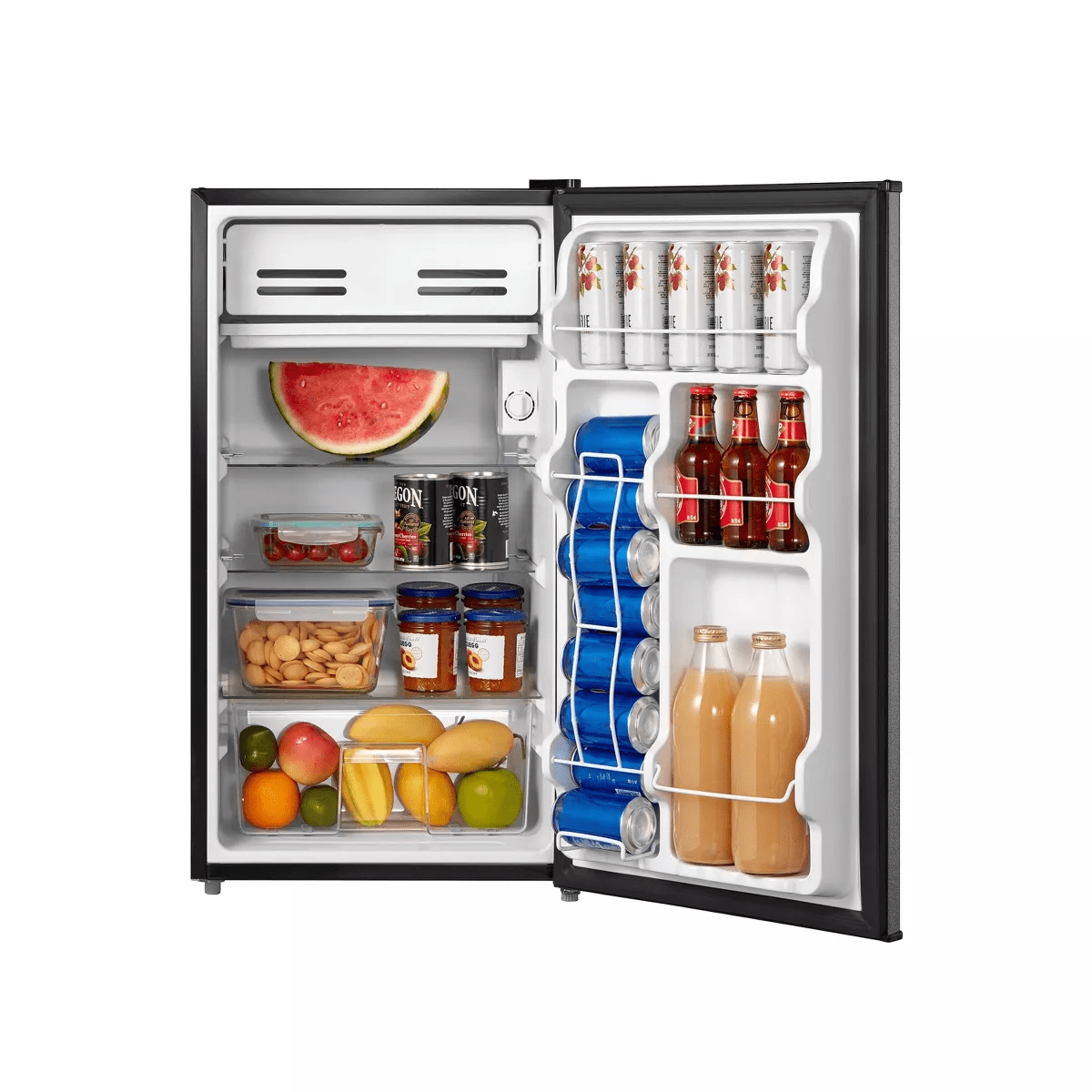 Midea 3.3 Cu Ft Compact Refrigerator: Energy Star Certified, Freestanding, Silver, Reversible Door, 3 Shelves - Image 3