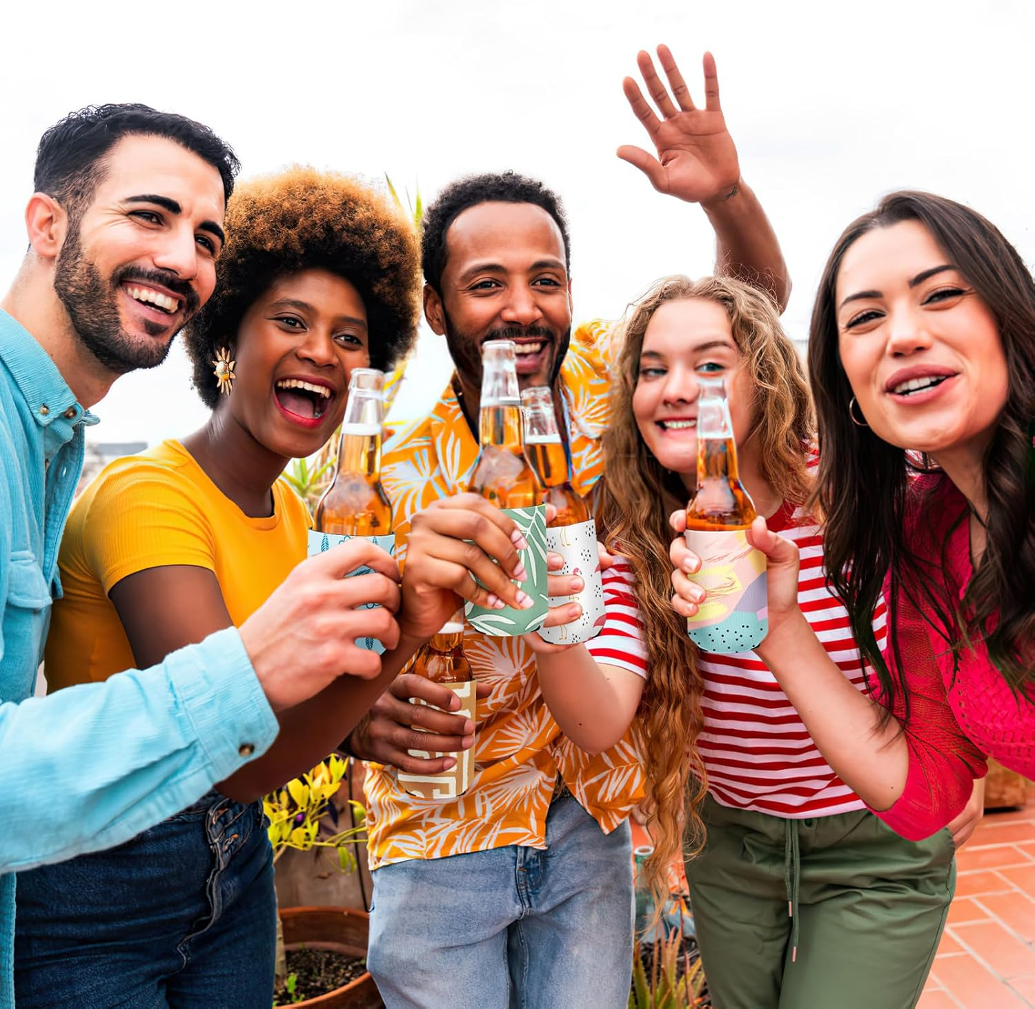 12 Pack Summer Can Cooler Sleeve Insulated Neoprene Can Coolers in Bulk, Beach Pool Bottle Can Drink Holder Party Decorations, Men Women Birthday Bachelorette Party Favor Gifts - Image 7