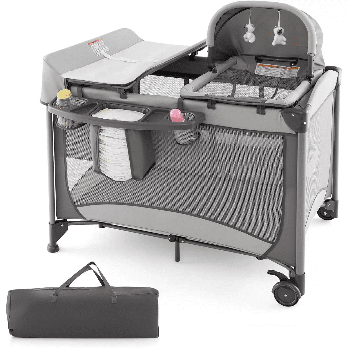 Infans 4-In-1 Convertible Portable Baby Playard Newborn Napper W/ Toys & Music - Image 8