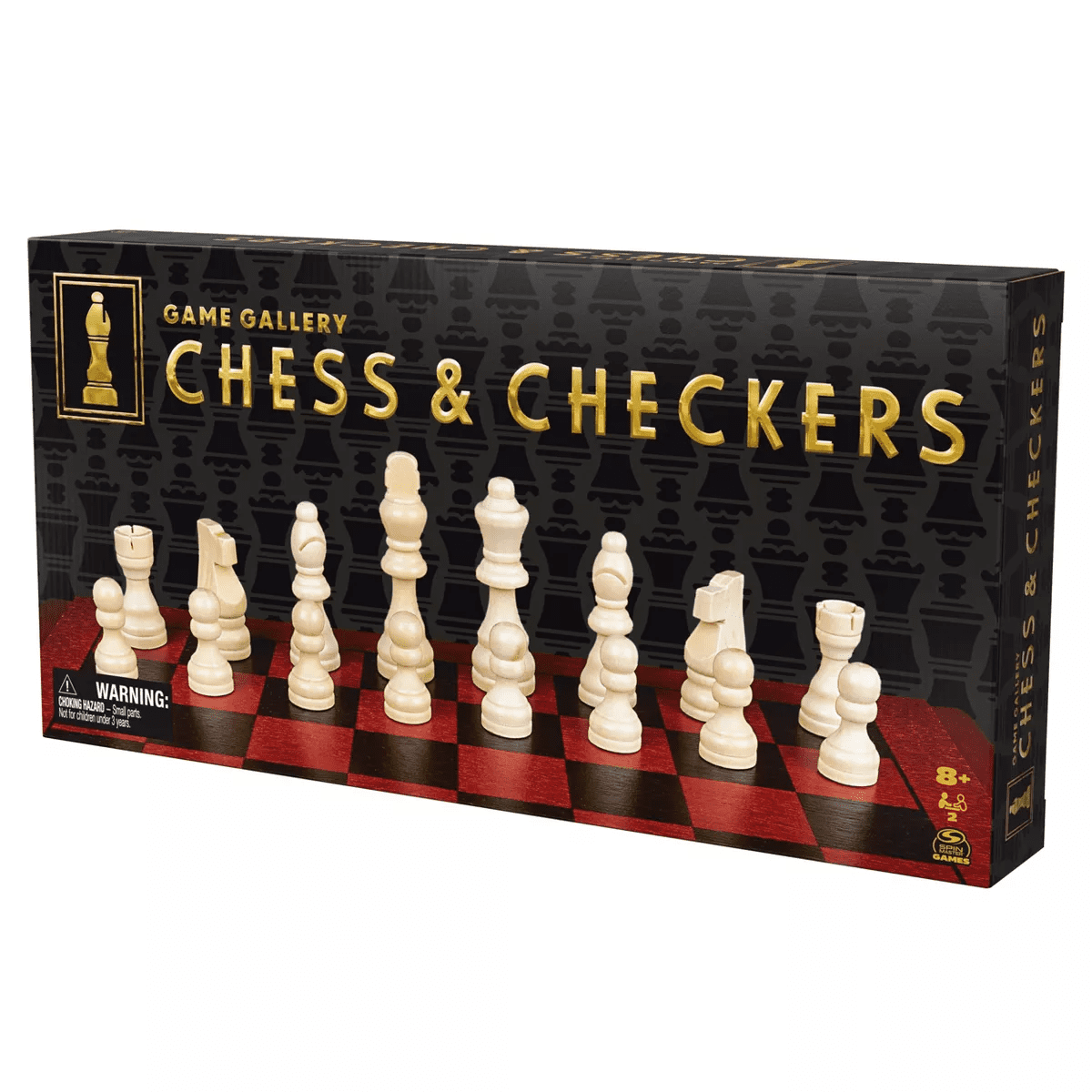 Game Gallery Wood Chess & Checkers Set - Image 8