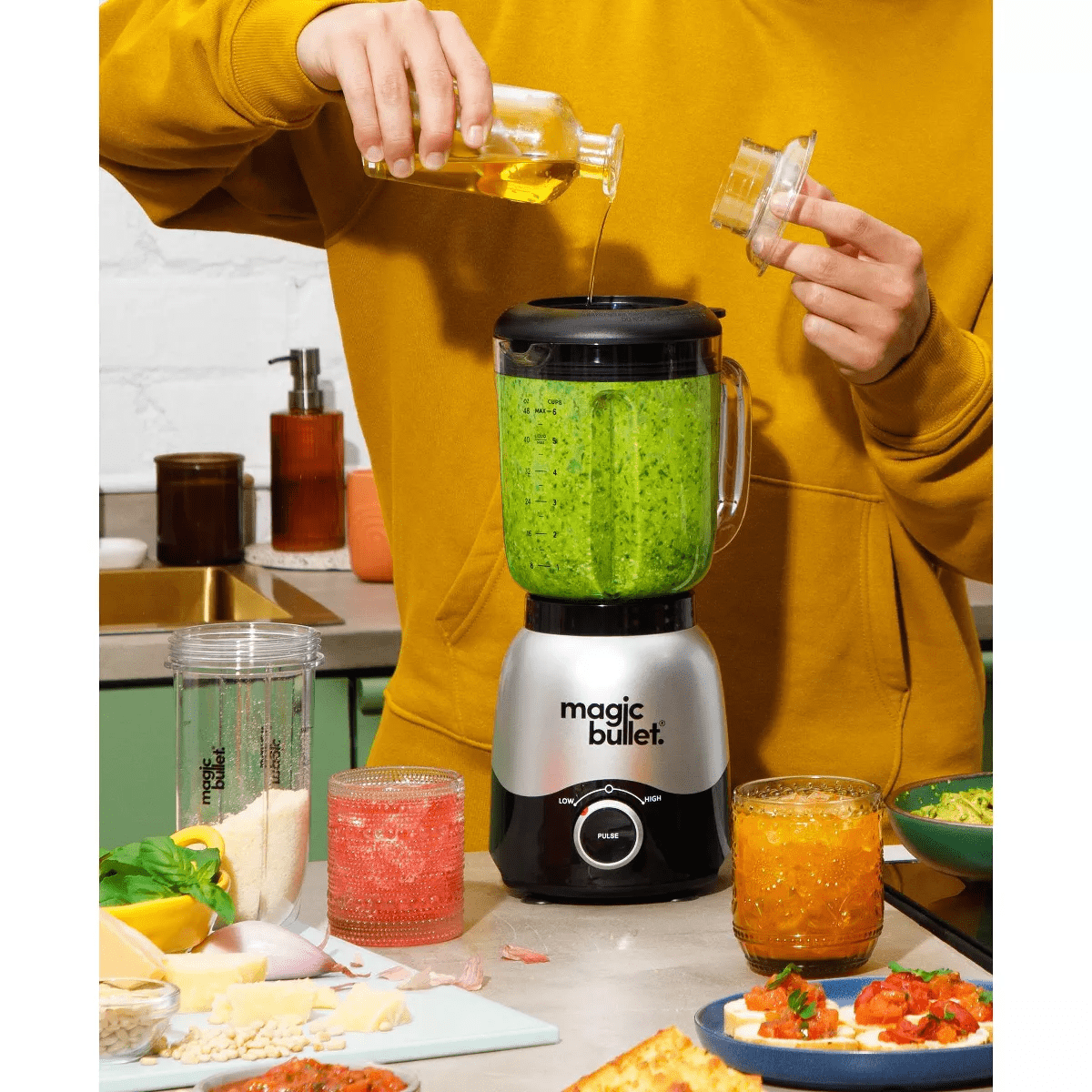 Magic Bullet 2-Speed Countertop Blender Combo Silver MBF50200 - Image 6